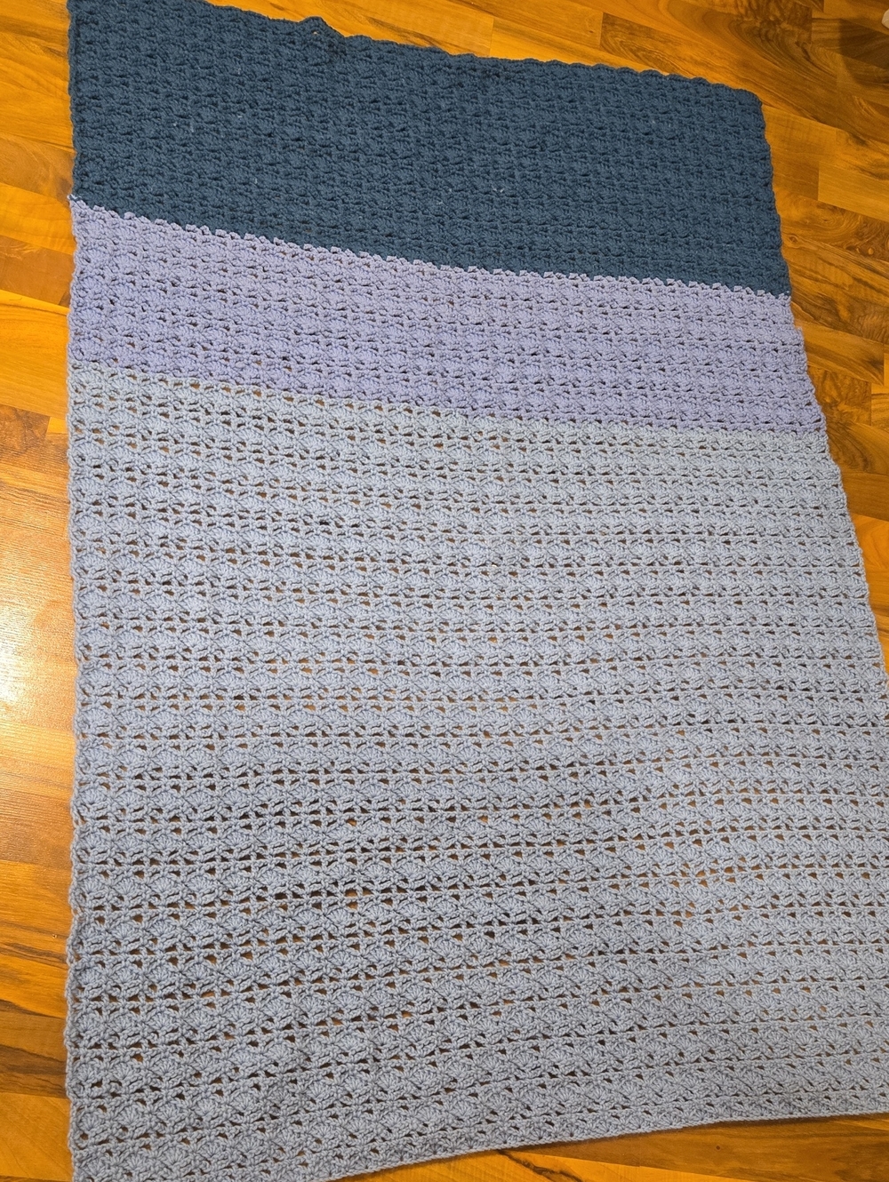 Women’s Crochet Openwork Throw - Blue and Navy